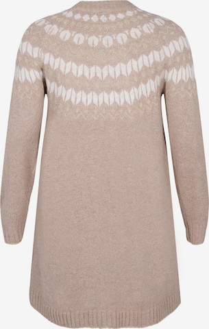 Zizzi Knitted dress 'CASIMONE' in Beige