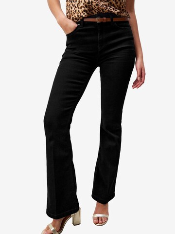 Next Flared Jeans in Black: front