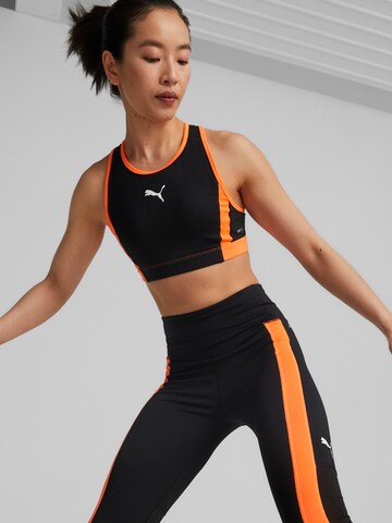 PUMA Bustier Sport-BH in Schwarz: Vorderseite