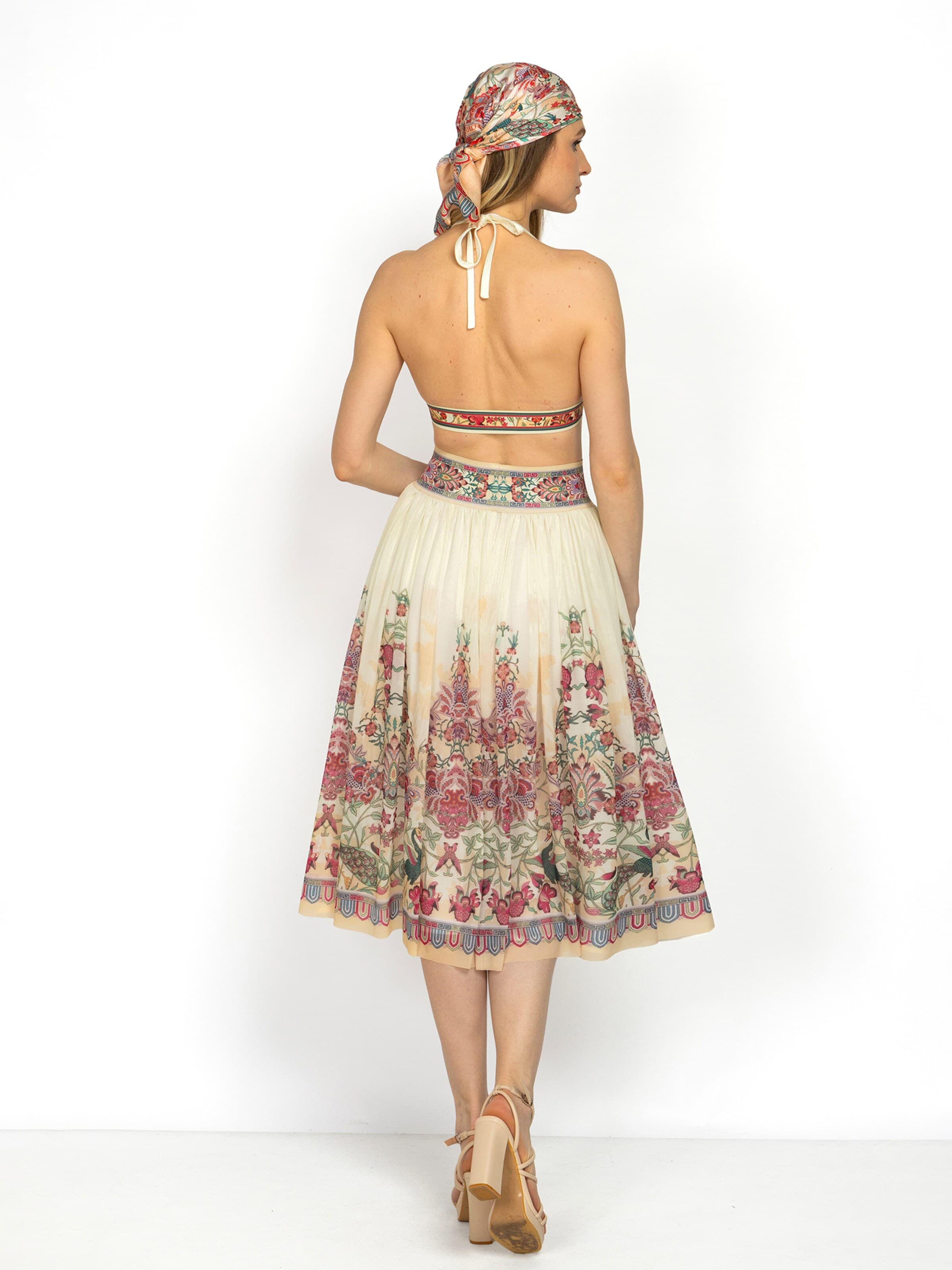 JIORO Sukně 'PAISLEY RED' – mix barev
