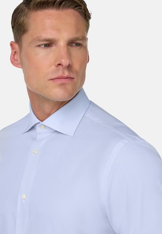Boggi Milano Slim fit Zakelijk overhemd in Blauw