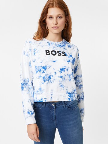 Sweat-shirt 'Ebatika' BOSS en blanc : devant