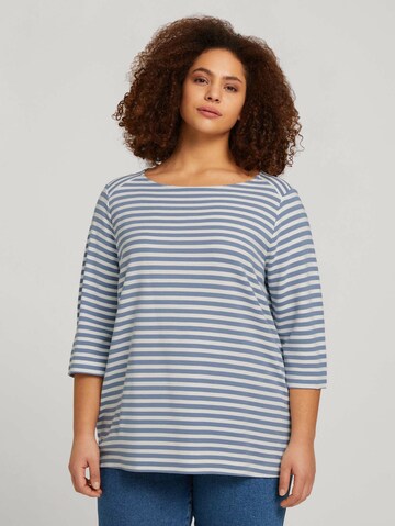 Tom Tailor Women + Sweatshirt in Blauw: voorkant