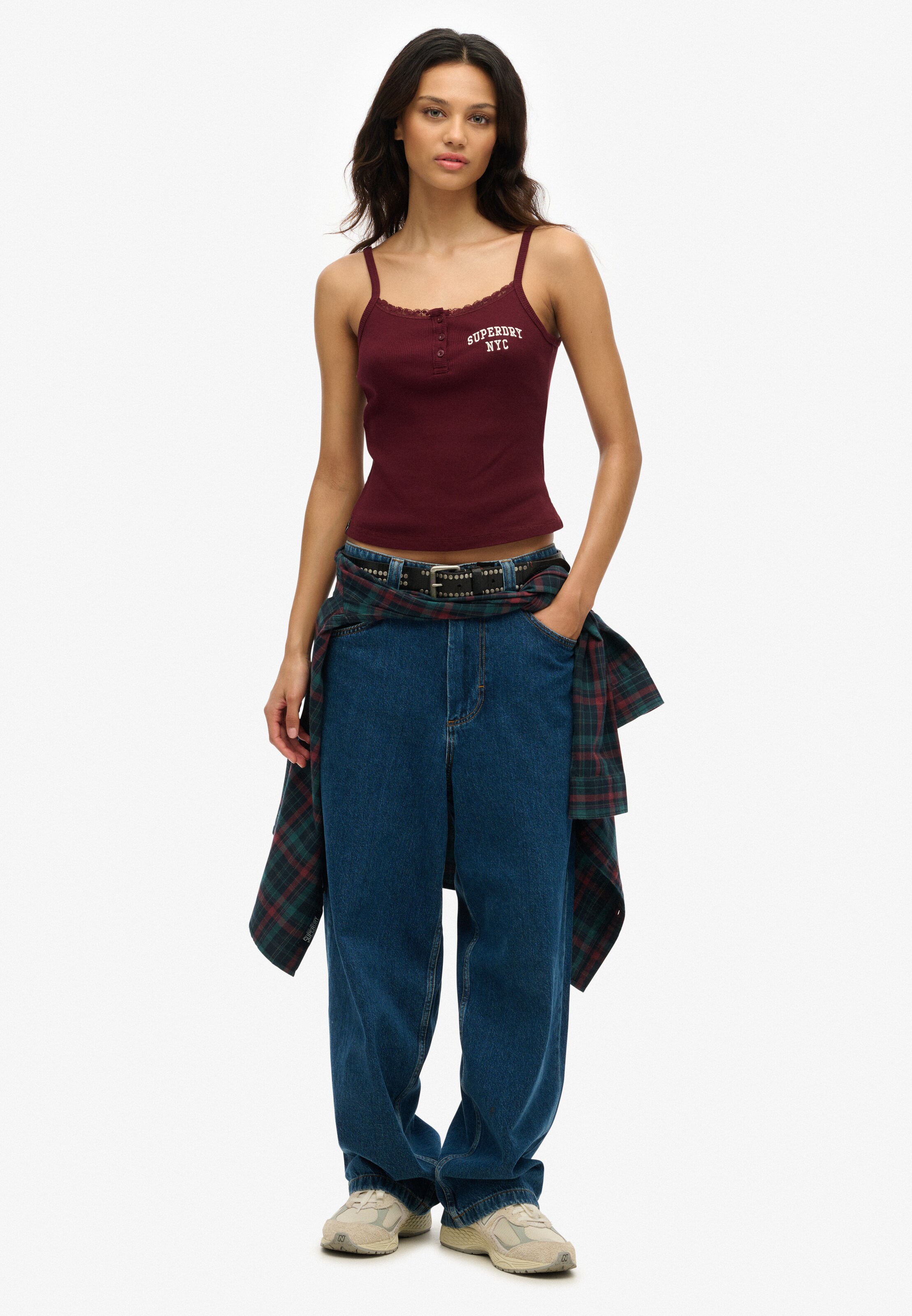 Superdry Top 'Athletic Essentials' in Rood