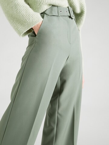 VILA Wide leg Trousers with creases 'MARINA' in Green