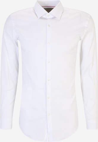 Coupe slim Chemise 'Kenno' HUGO Red en blanc : devant