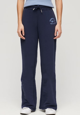 Superdry Loose fit Pants in Blue: front