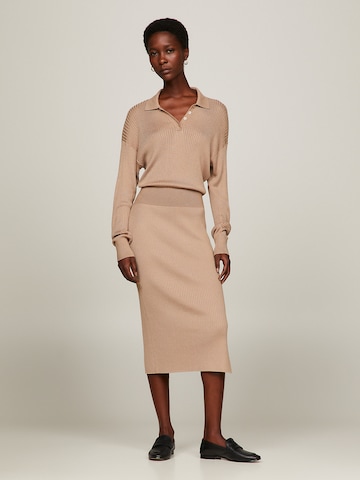 TOMMY HILFIGER Strickkleid in Beige: predná strana