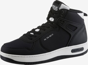 REPLAY High-Top Sneakers in Black: front