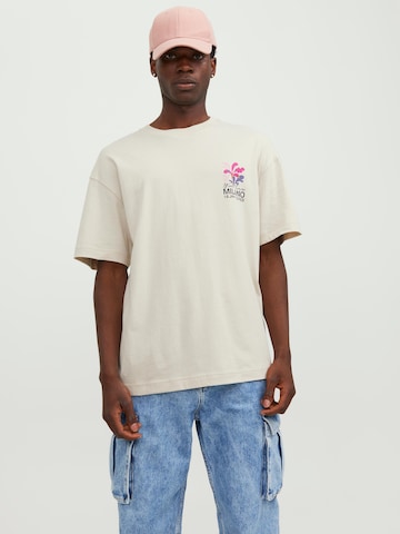 T-Shirt 'Capital' JACK & JONES en beige : devant
