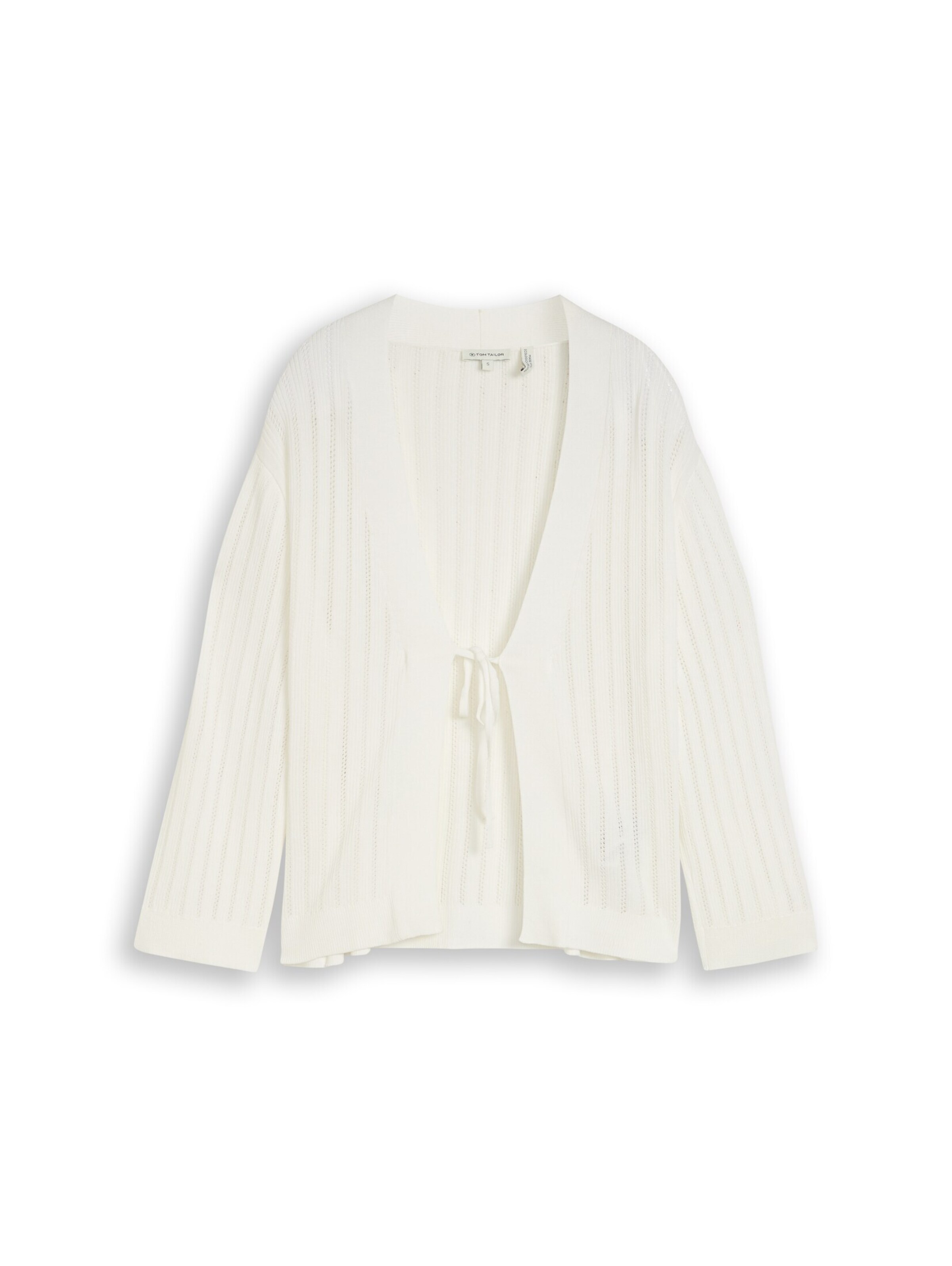 TOM TAILOR Knit cardigan in White: front