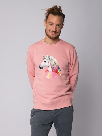 Watapparel Sweatshirt ' Flash, the unicorn ' in Roze: voorkant