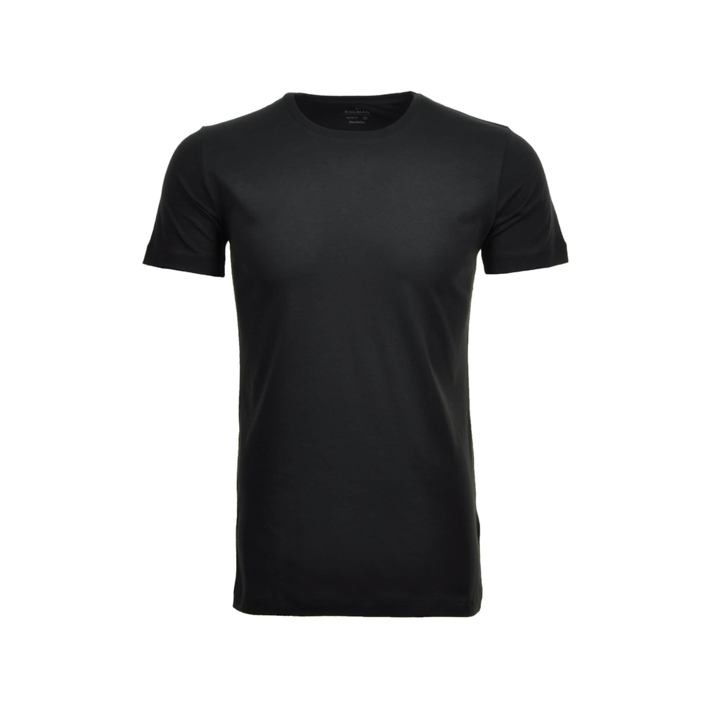 Ragman Shirt in Schwarz: Vorderseite
