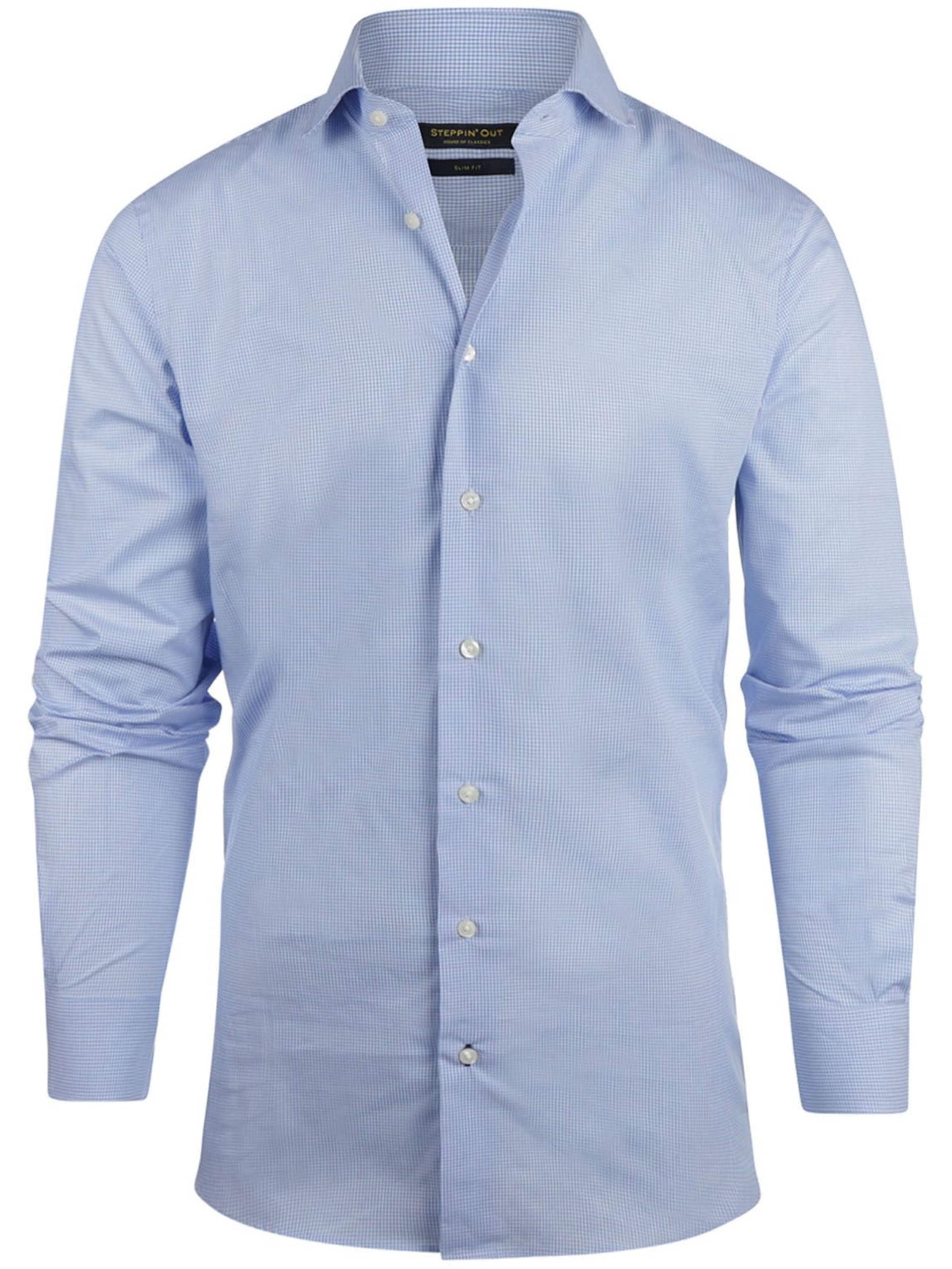 Steppin' out Slim fit Button Up Shirt in Blue: front