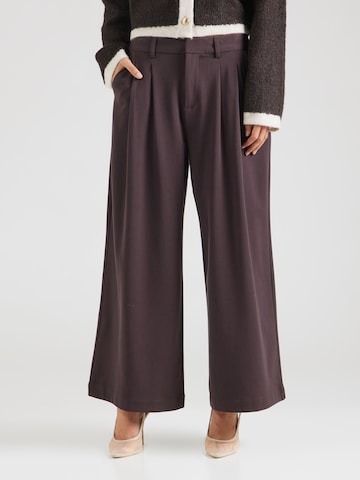 millane Wide leg Παντελόνι πλισέ σε καφέ: μπροστά