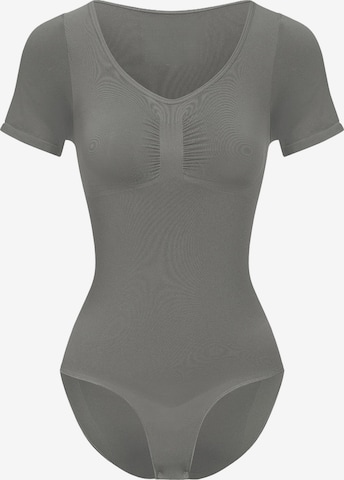 cfab Shapingbody 'T-Shirt Bodysuit Sculpting Shapewear mit Slip' in Grijs: voorkant