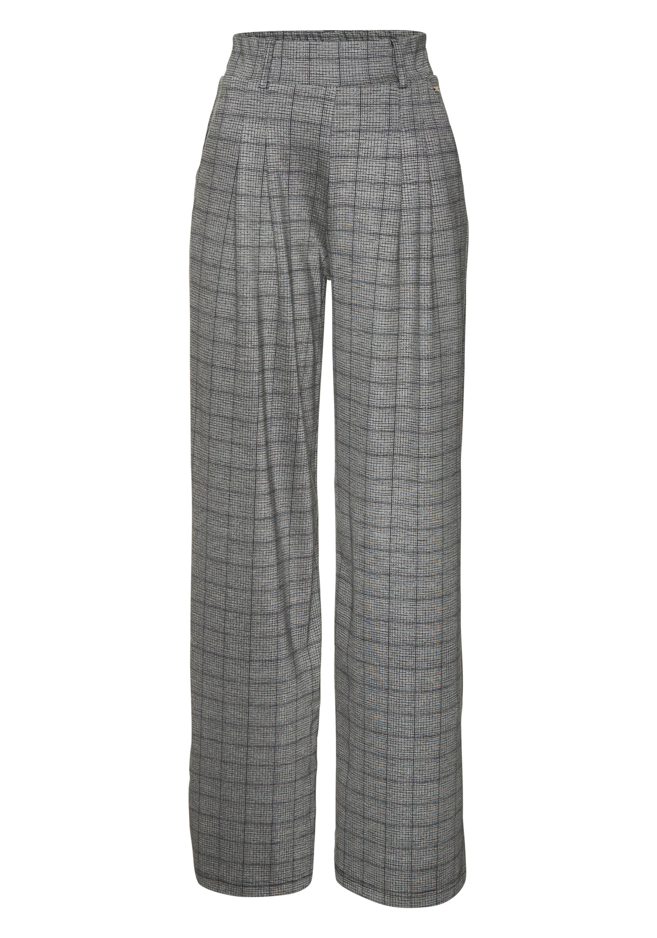 LASCANA Pleat-Front Pants in Grey: front