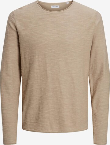 JACK & JONES Pullover 'Slub' in Beige: predná strana