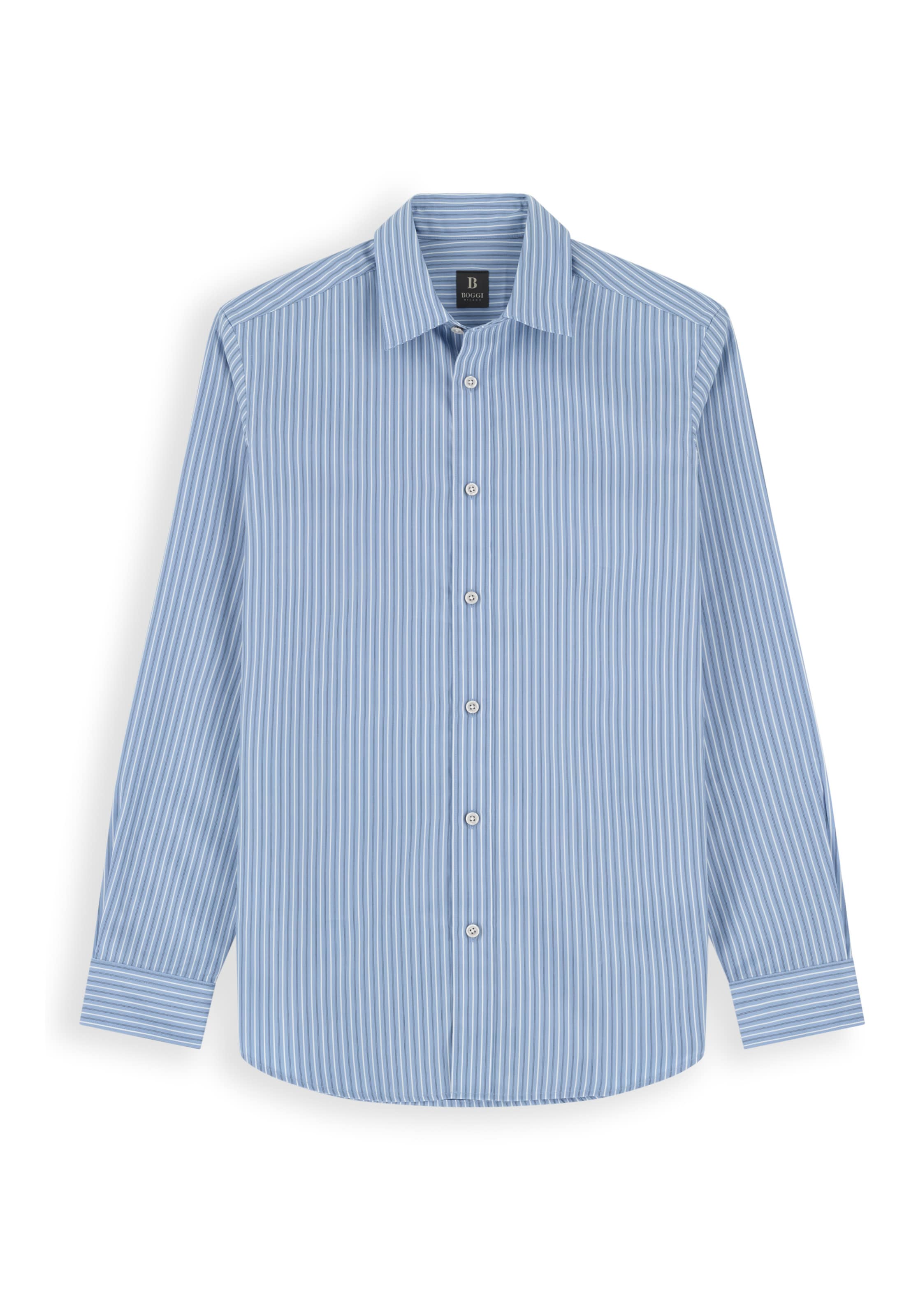 Boggi Milano Regular fit Overhemd in Blauw: voorkant