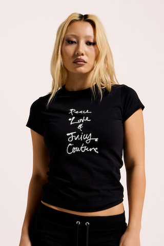 Juicy Couture Shirt 'PEACE LOVE AND JUICY HILTON' in Black: front