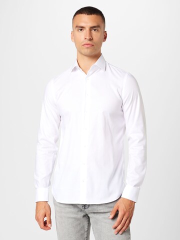 Michael Kors Slim fit Button Up Shirt 'DOBBY' in White: front