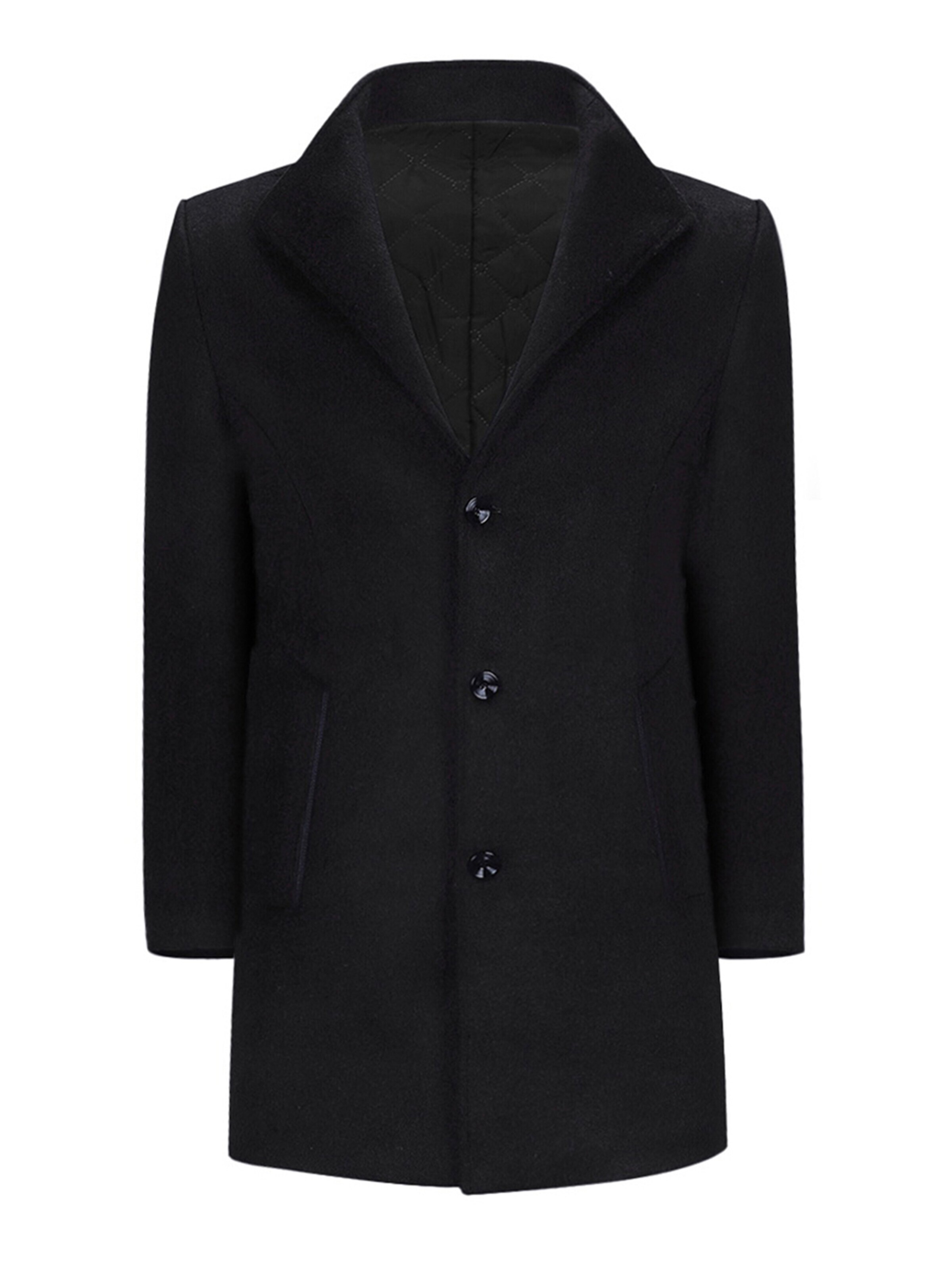 YOUTHUP Winter Coat 'Kontur' in Black: front