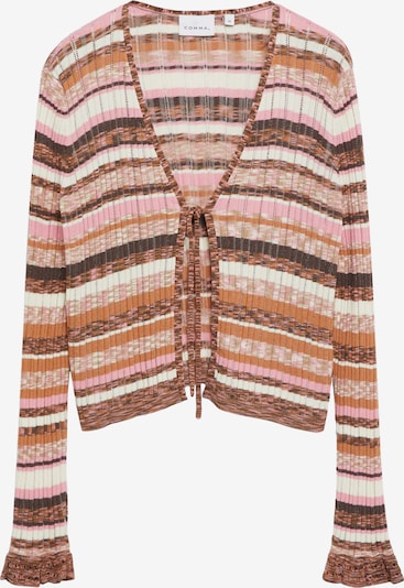 COMMA Strickjacke in XXS in beige / orange / schwarz / weiß, Produktansicht