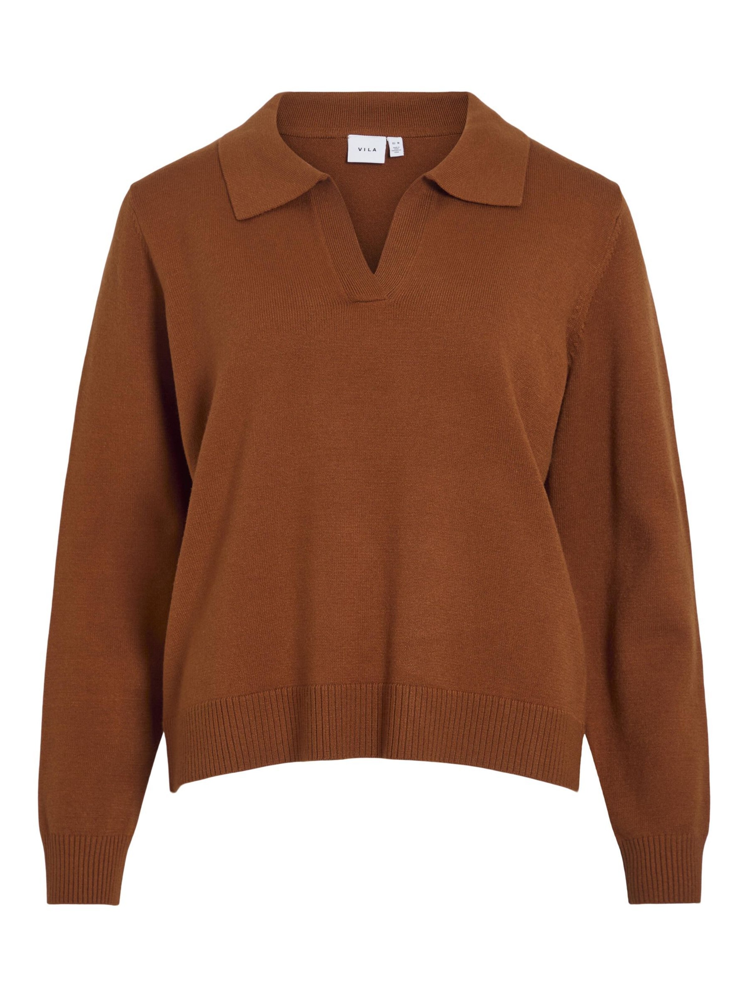 VILA - Jersey en marrón: frente