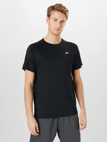 T-Shirt fonctionnel Reebok en noir : devant