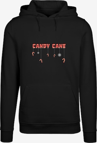 Merchcode Sweatshirt 'Candy Cane' in Black: front