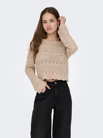 ONLY Sweater 'Elke' in Beige: front