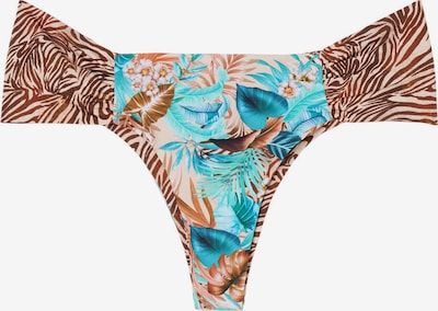 CALZEDONIA Bikinihose 'Wild Foliage' in beige / türkis / hellblau / braun, Produktansicht