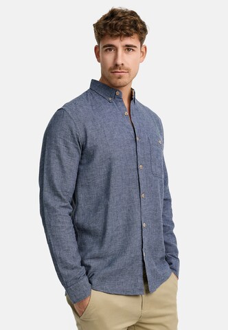 INDICODE JEANS Regular fit Button Up Shirt in Blue: front