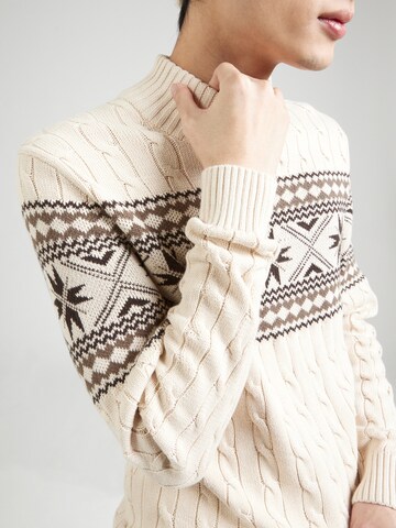 SELECTED HOMME Pullover 'SLHFLAKE' in Beige