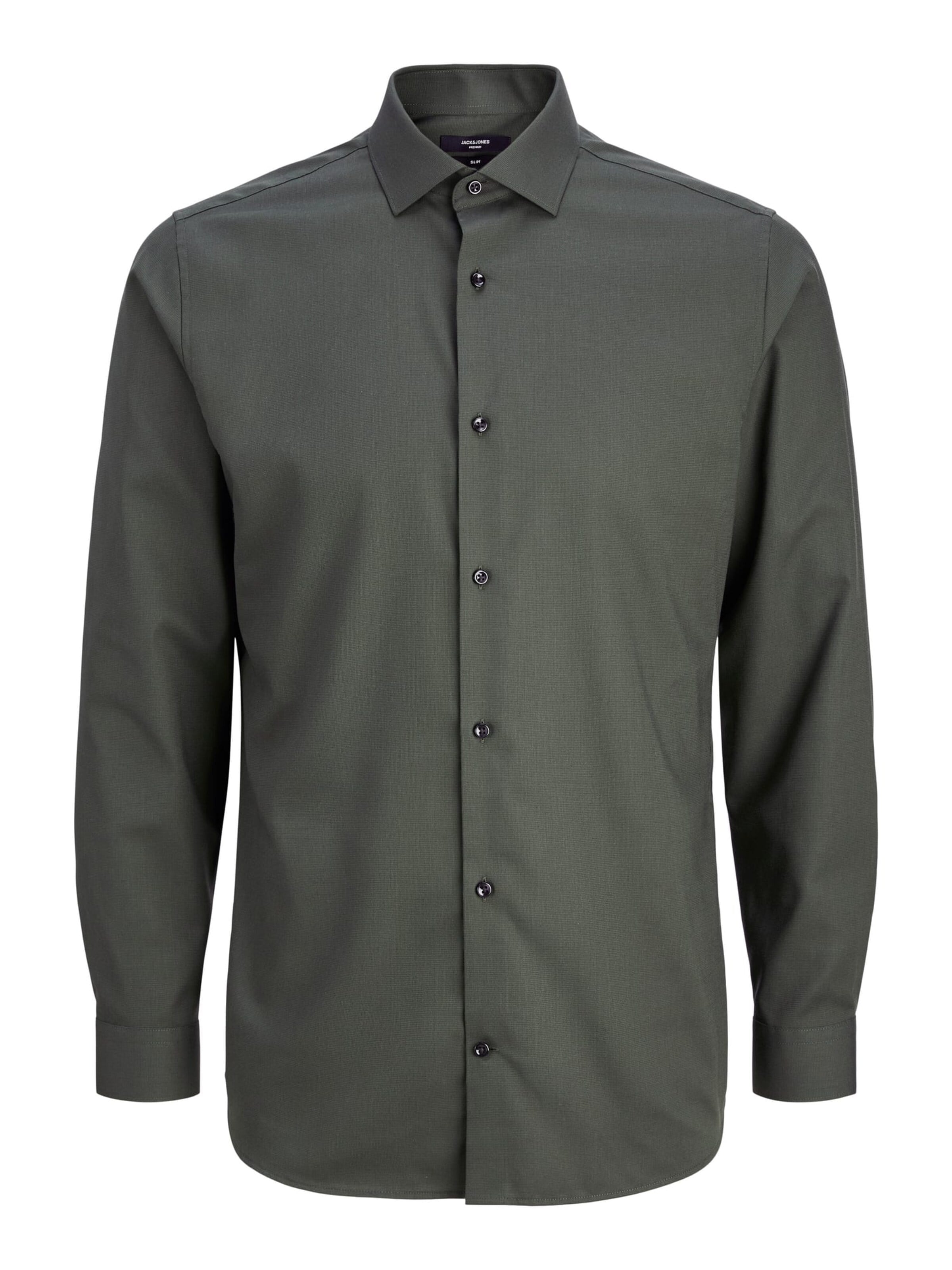 JACK & JONES Comfort fit Button Up Shirt 'blaparker' in Green: front