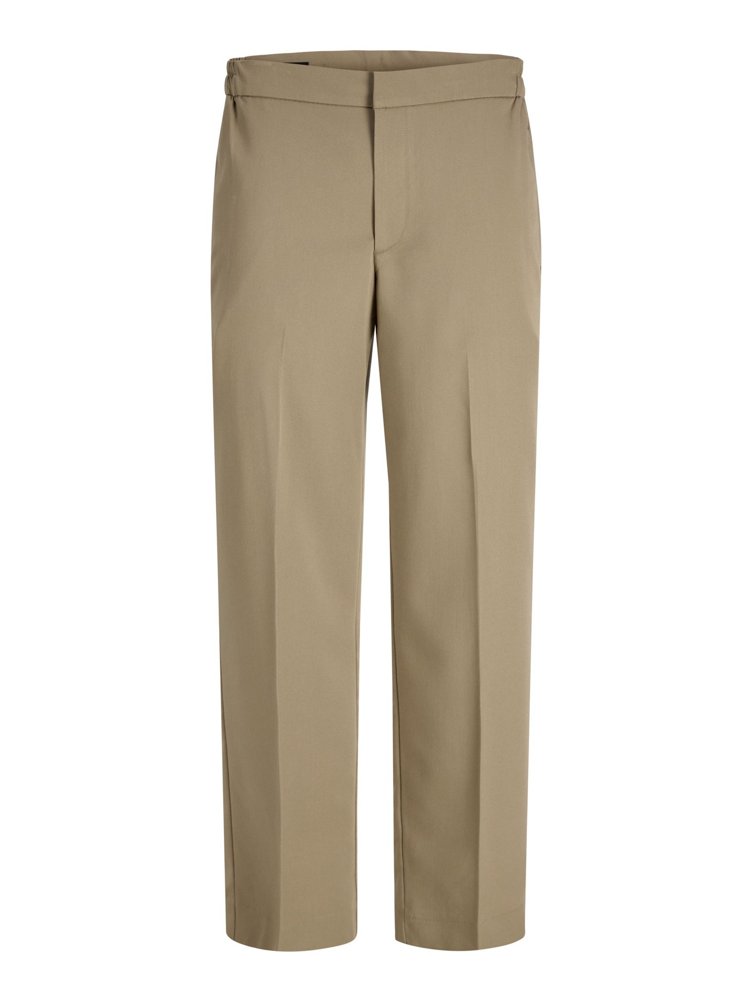 JACK & JONES Loose fit Trousers with creases in Beige: front