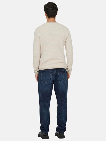 Pull-over 'ONLY & SONS ONSALAM REG 5 STRUC CREW KNIT Maglieria' Only & Sons en blanc