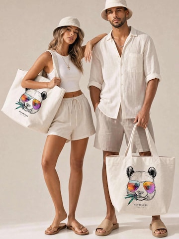 Neverless Beach Bag 'Panda Bambus' in Beige