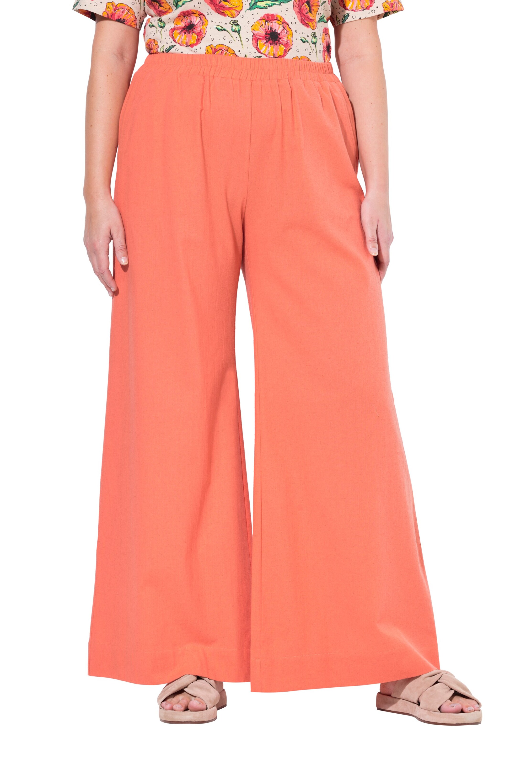 Ulla Popken Wide Leg Hose in Rot: Vorderseite