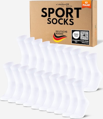 sockenkauf24 Athletic Socks in White: front