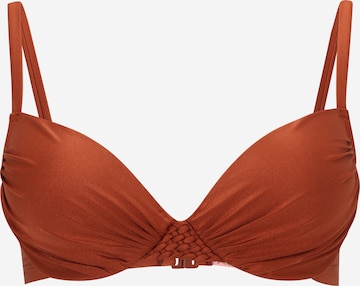 Hunkemöller Push-up Τοπ μπικίνι 'Sahara' σε καφέ: μπροστά