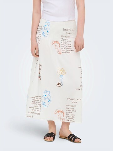 Gonna 'ONLMorganne' di ONLY in bianco: frontale