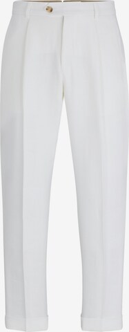 BOSS Loose fit Pleated Pants 'L-Peet-Pleat ' in White: front