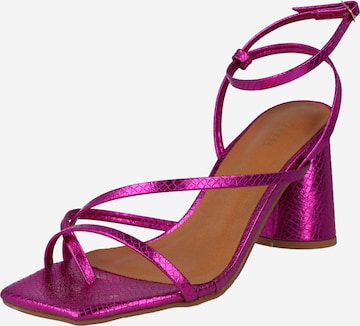 Oasis T-bar sandals in Pink: front