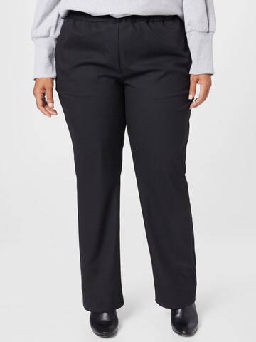 Selected Femme Curve - regular Pantalón de pinzas 'Aletta' en negro: frente