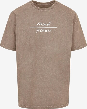 T-Shirt 'Mind Fitness' Merchcode en beige : devant
