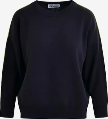 Pullover 'Navy fine-knit sweater with contrast details' di Essentiel Antwerp in nero: frontale
