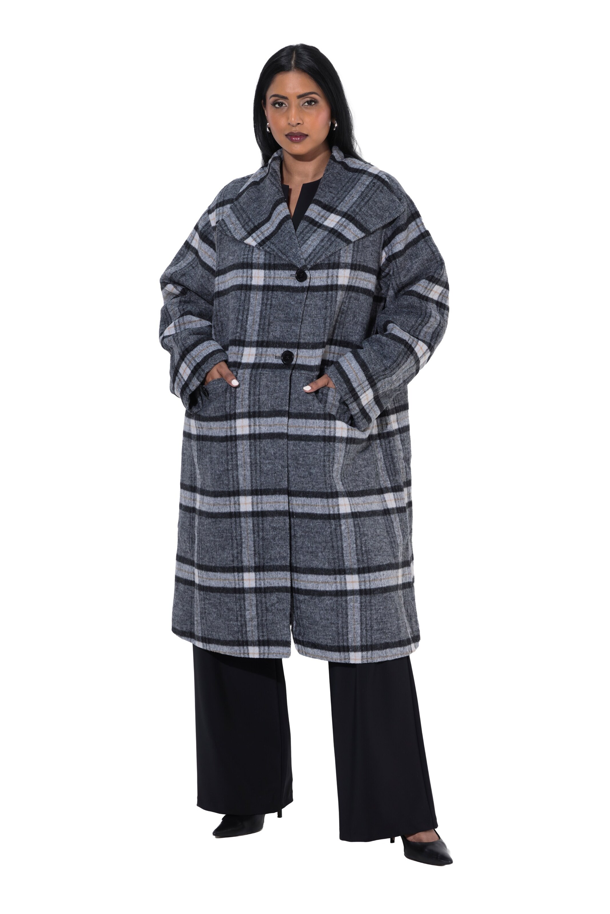 Ulla Popken Between-seasons coat in Grey