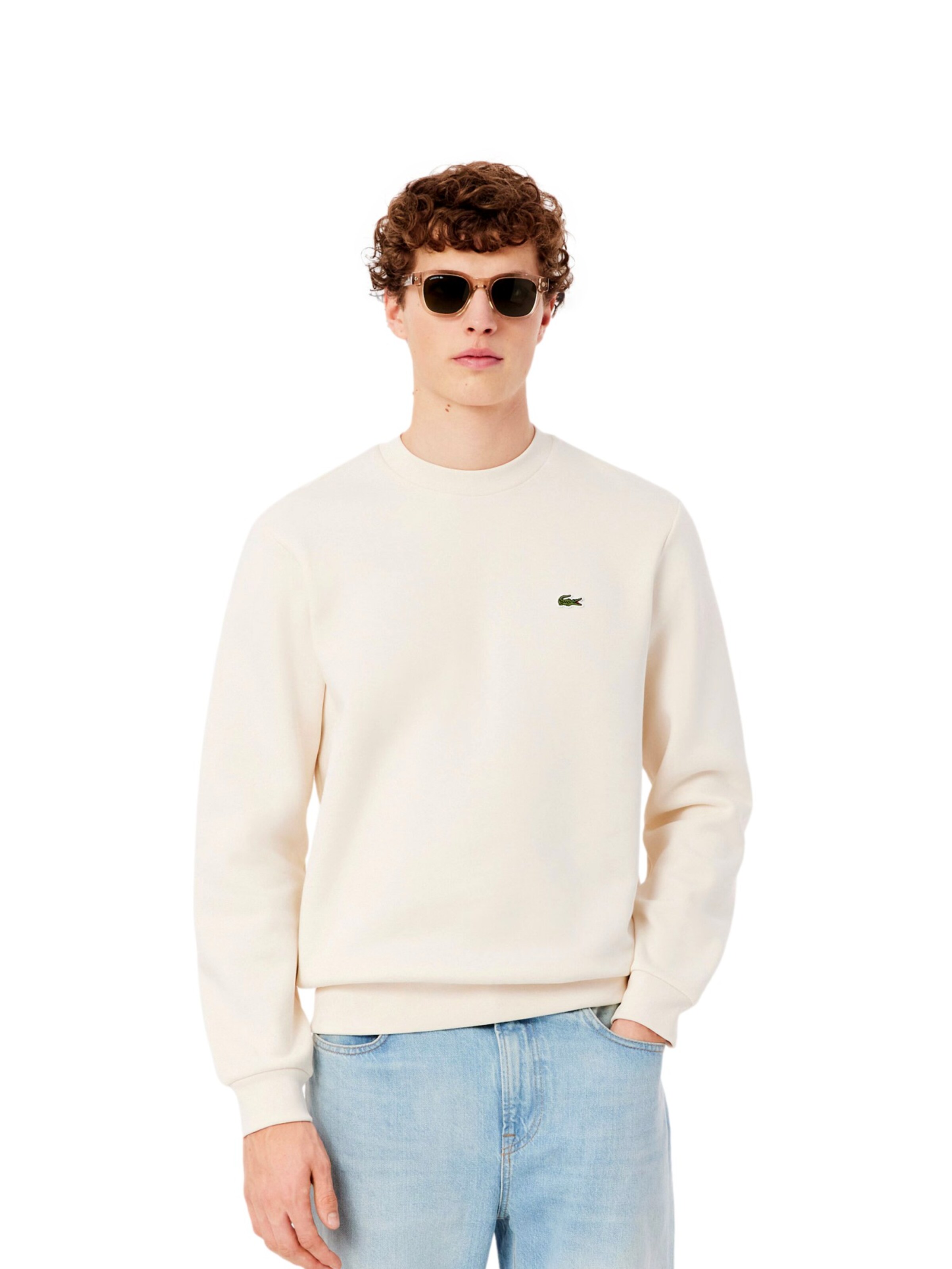 LACOSTE Sweatshirt in Beige: voorkant