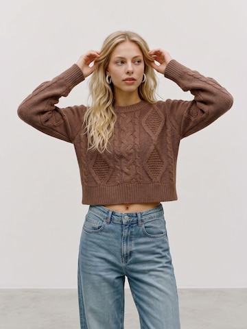 VERO MODA Trui 'CHER' in Bruin: voorkant